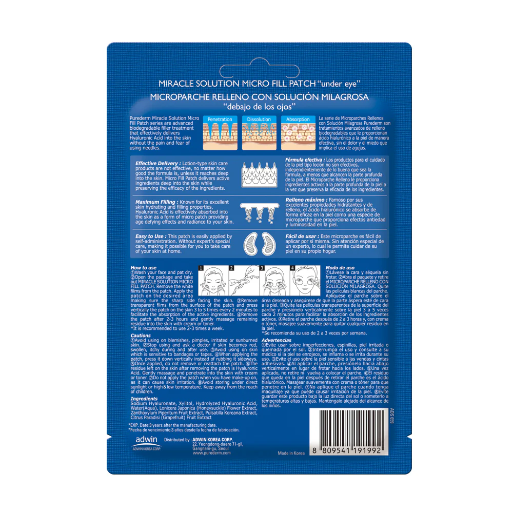 PUREDERM Miracle Solution Micro Fill Under Eye Patch (1 Pair)