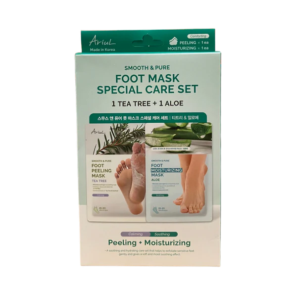 ARIUL Smooth & Pure Foot Mask Special Care Set Tea Tree & Aloe (2 Pairs)